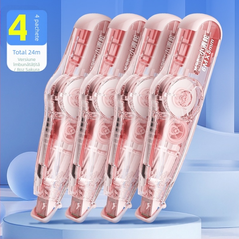 Morning Mg Light bandă corectoare cu role mici, 6 m lungime, cap de role din oțel, nucleu durabil înlocuibil, nucleu transparent pentru corectare
