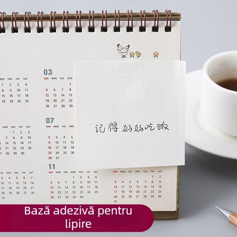 Golden Valley Note autocolante cu grilă, foițe pătrate, rupibile, note pentru studenți, 32 de coli într-o cutie