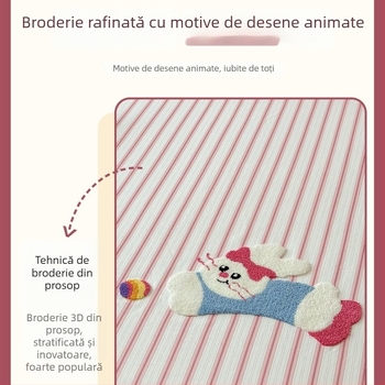 Husă pentru pat pentru copii, 100% bumbac, țesătură groasă, protecție pentru saltea