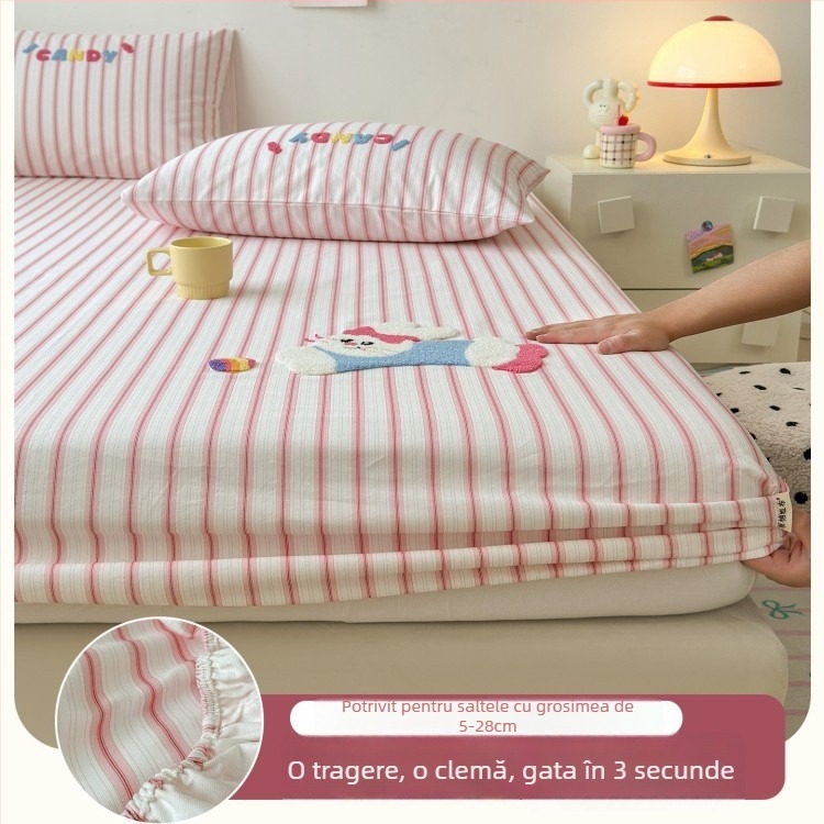 Husă pentru pat pentru copii, 100% bumbac, țesătură groasă, protecție pentru saltea