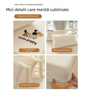 Cearșaf de pat din bumbac lavat, cu elastic, pentru pat de 1,5 m (5 ft), culoare solidă, protecție pentru saltea.