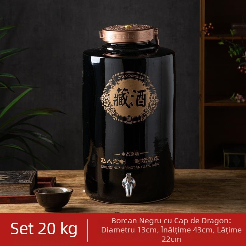 Borcan ceramice pentru vin, depozitare în pivniță casnică, sigilate