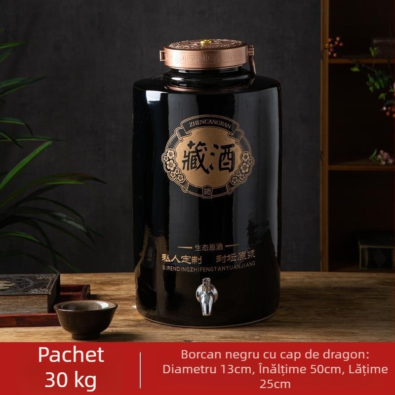 Borcan ceramice pentru vin, depozitare în pivniță casnică, sigilate