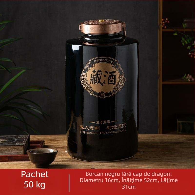 Borcan ceramice pentru vin, depozitare în pivniță casnică, sigilate