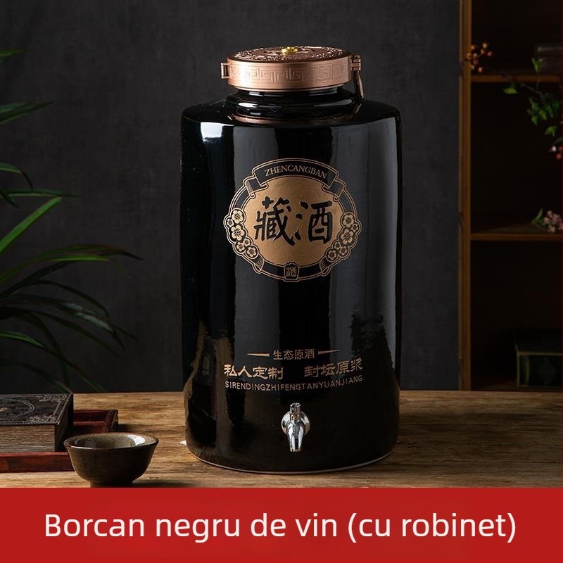 Borcan ceramice pentru vin, depozitare în pivniță casnică, sigilate