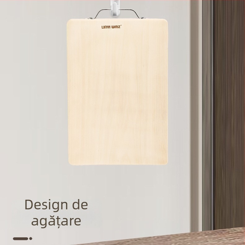 Tocător din lemn masiv de Ginkgo, pătrat, cu două fețe, gros, bucătărie