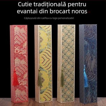 The Rock set cadou lux: cutie din lemn pentru ventilatoare pliabile cu hârtie Xuan, dimensiuni 9, 9,5 și 10 inci