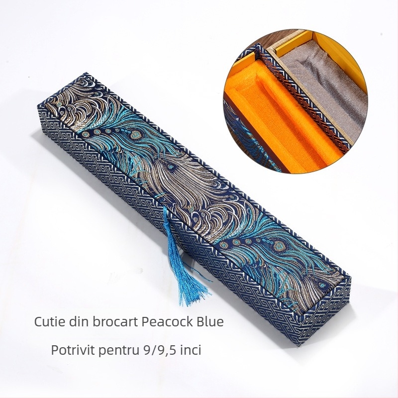 The Rock set cadou lux: cutie din lemn pentru ventilatoare pliabile cu hârtie Xuan, dimensiuni 9, 9,5 și 10 inci