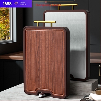 Tocător dublu față, lemn de abanos cu suprafața din oțel inoxidabil 304 – pentru uz casnic