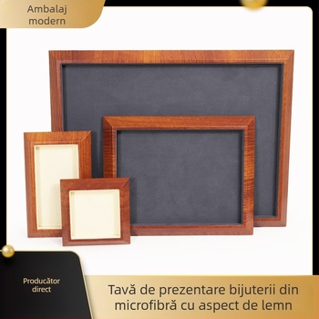 Tavă din lemn pentru afișarea bijuteriilor: inele, brățări, lanțuri și ceasuri