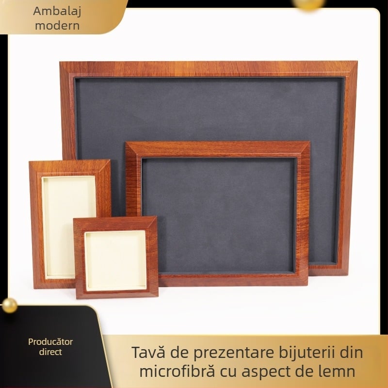 Tavă din lemn pentru afișarea bijuteriilor: inele, brățări, lanțuri și ceasuri