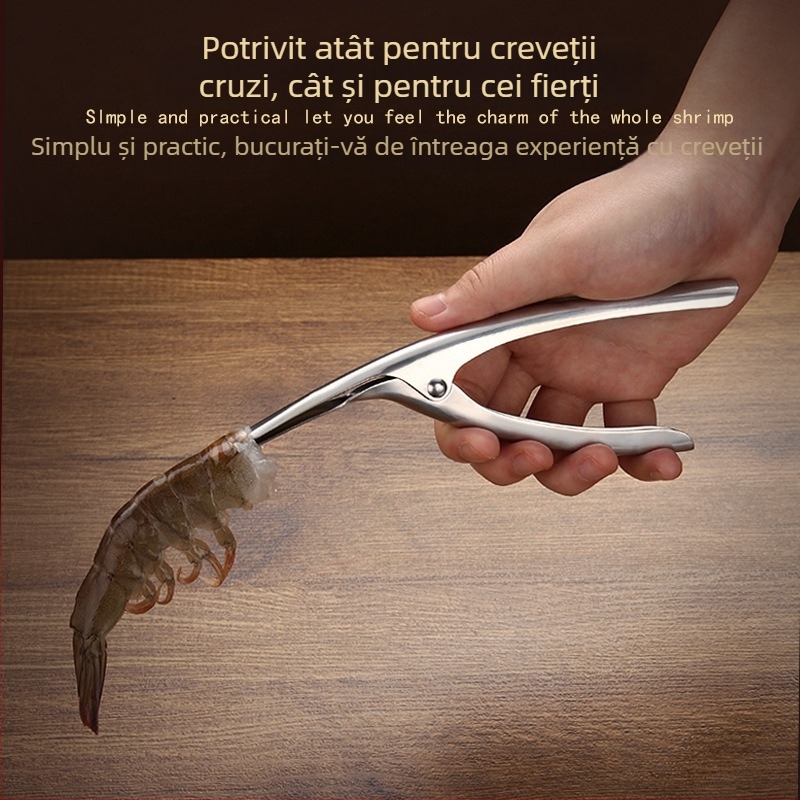 304 oțel inoxidabil – Curățător de creveți cu vârf și îndepărtător de carne de homar, decojire rapidă, instrument de bucătărie