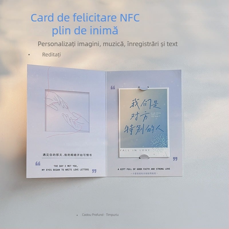 Felicitare NFC cu scrisoare de dragoste și videoclip de mărturisire pentru Ziua Îndrăgostiților