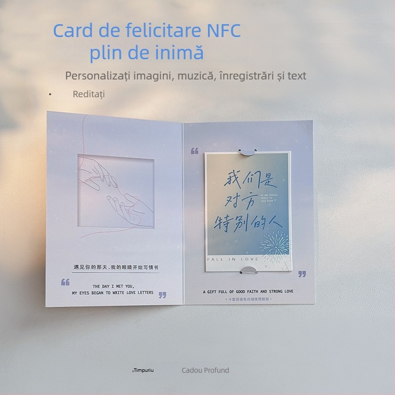 Felicitare NFC cu scrisoare de dragoste și videoclip de mărturisire pentru Ziua Îndrăgostiților