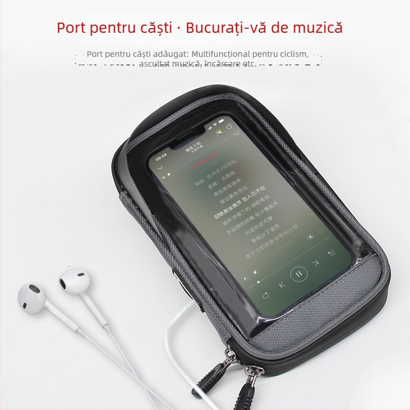 Husă impermeabilă pentru telefon pentru bicicletă, potrivită pentru MTB, motocicletă și bicicletă electrică, cu oglindă retrovizoare, capacitate de 1 L