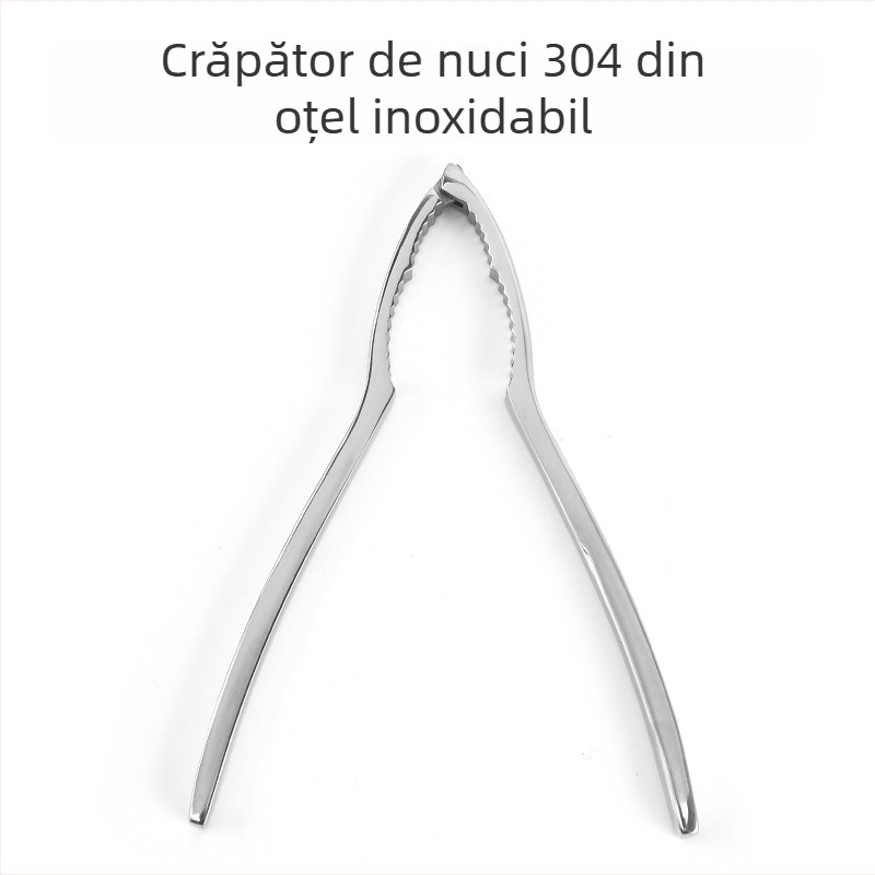Clește pentru nuci din oțel inoxidabil 304 – decortator de coajă, ustensilă de bucătărie cu finisaj oglindă