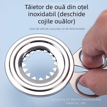 Tăietor de ouă din oțel inoxidabil, deschizător de coajă, decojit ouă fierte – ustensilă de bucătărie
