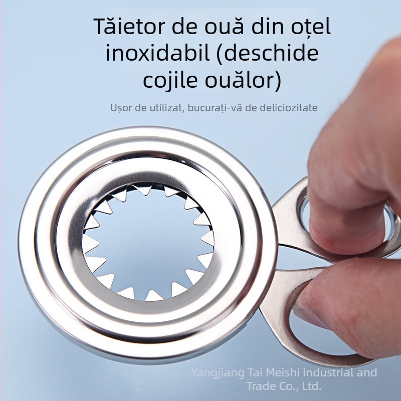 Tăietor de ouă din oțel inoxidabil, deschizător de coajă, decojit ouă fierte – ustensilă de bucătărie