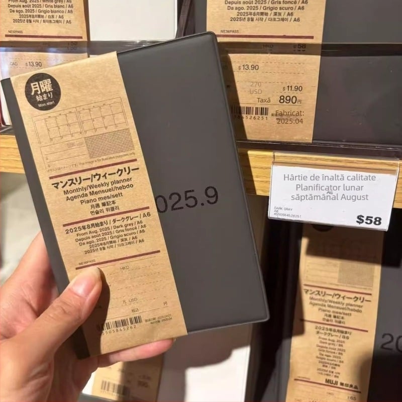 A7 notebook portabil minimalist, calendar 2026, jurnal de afaceri, stil Ins