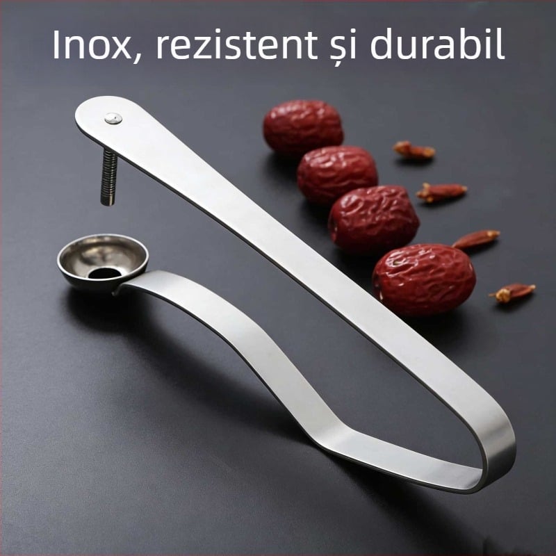 Îndepărtător de sâmburi din oțel inoxidabil pentru curmale roșii, ustensilă de bucătărie