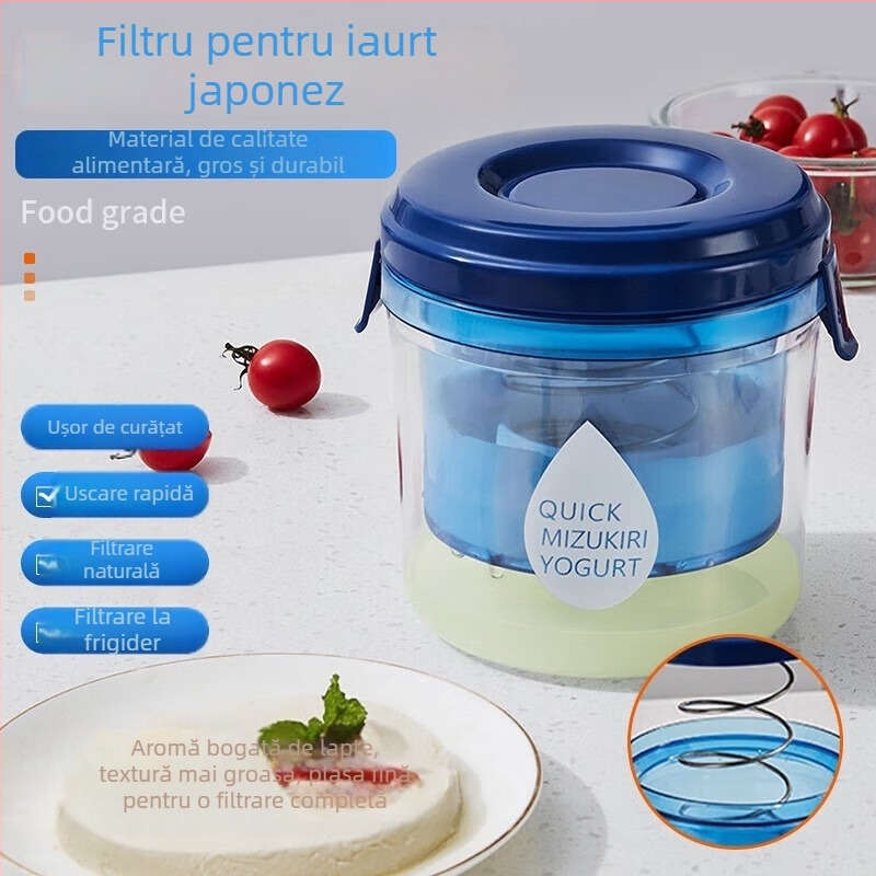 Sistem multifuncțional de separare a zerului, tip presă, pentru iaurt de casă și filtru de brânză
