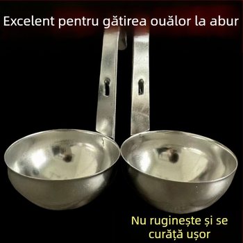 Formă din oțel inoxidabil pentru ouă, cu design cu ureche, pentru ouă poșate și fierte, ustensil de bucătărie