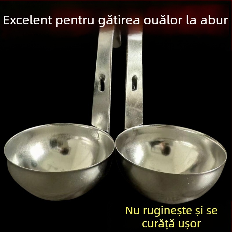 Formă din oțel inoxidabil pentru ouă, cu design cu ureche, pentru ouă poșate și fierte, ustensil de bucătărie