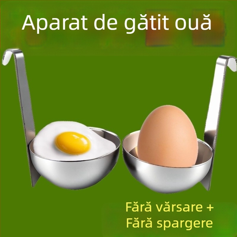 Formă din oțel inoxidabil pentru ouă, cu design cu ureche, pentru ouă poșate și fierte, ustensil de bucătărie