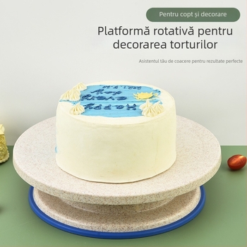 Platformă rotativă pentru decorarea torturilor, din paie de grâu – instrument DIY pentru bucătărie