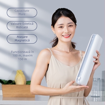 Tăietor magnetic pentru folie alimentară Extra-Large Pro cu cuțit glisant bidirecțional pentru folie de aluminiu și hârtie de copt