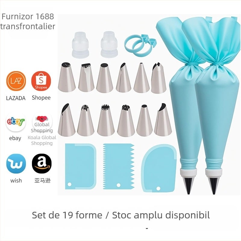 Set de 21 de duze pentru decorare, convertor PP, pungă TPU pentru decor, spatulă pentru cremă, unelte DIY pentru cofetărie