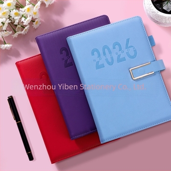 Agenda 2026 — planificare în engleză, manual de eficiență pentru birou, personalizabil, copertă din imitație de piele, legare cu spirală, Dowling hârtie, 400+ pagini