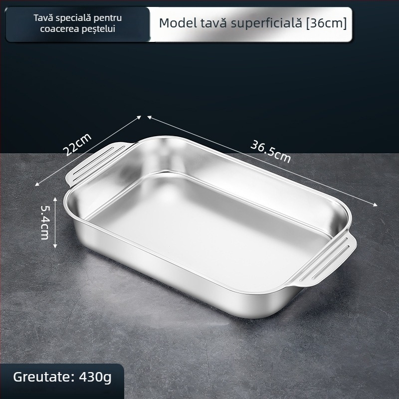Tavă/grill pentru pește din oțel inoxidabil, dreptunghiulară, pentru plite cu inducție - multifuncțională, ușor de curățat, fără strat de acoperire