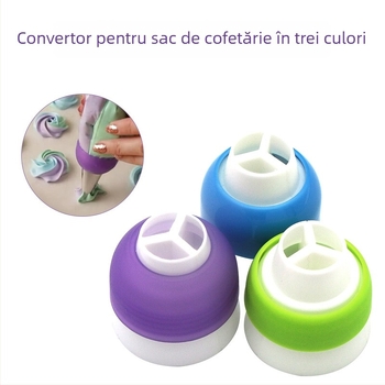 Adaptor pentru duză de cremă în trei culori pentru decorarea prăjiturilor