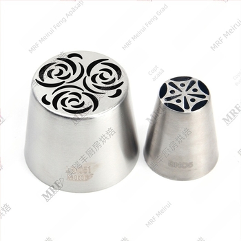 SL63 Vârf de ornament rus supradimensionat pentru decorarea prăjiturilor — flori, buchet, din oțel inoxidabil 304