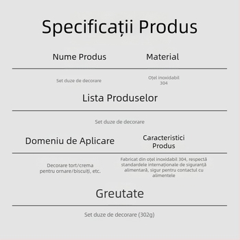 Set de duze de decorare din oțel inoxidabil 304, 27 piese, pentru cofetărie DIY