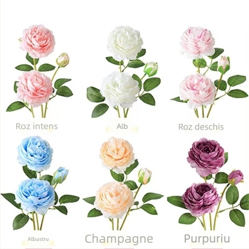 Floare de bujor din mătase – buchet pentru decor acasă, decor de nuntă pe culoar și recuzită pentru fotografii