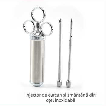 Injecție pentru curcan din oțel inoxidabil 304 pentru grătar – instrument de marinare și injectare a untului