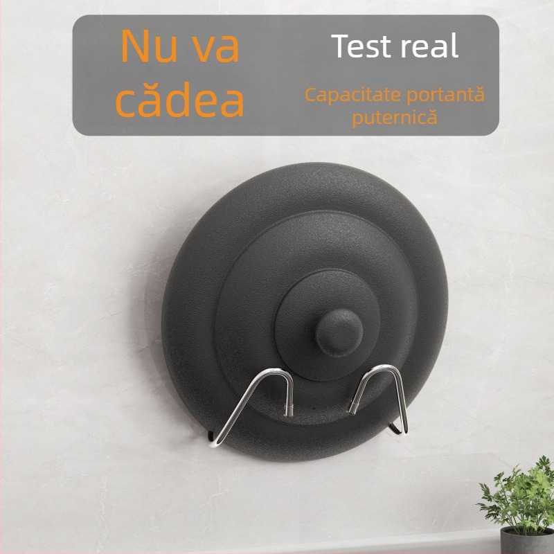 Noul Raft Multifuncțional de Bucătărie Montat pe Perete – fără Găuri, Suport pentru Capacele de Oale și Raft pentru Tocătoare