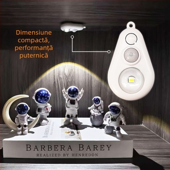 Lampă LED cu senzor pentru vitrină cu figuri, reîncărcabilă, încărcare USB, fără cabluri, baterie încorporată, dimensiuni 68×40×20 mm