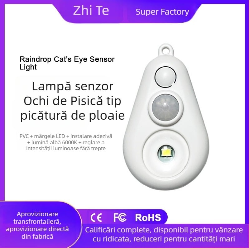 Lampă LED cu senzor pentru vitrină cu figuri, reîncărcabilă, încărcare USB, fără cabluri, baterie încorporată, dimensiuni 68×40×20 mm