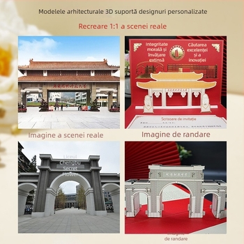 Invitație de admitere 3D, personalizabilă, pentru începători universitari, cu fotografie