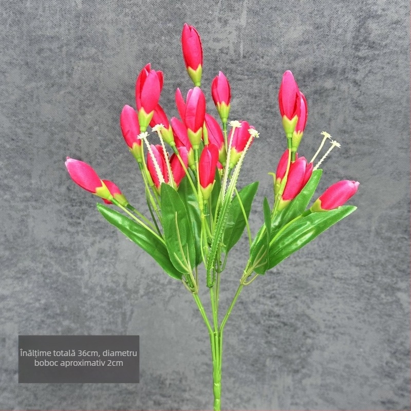 Buchet de lalele artificiale și muguri de magnolie pentru decor exterior, hoteluri și grădini