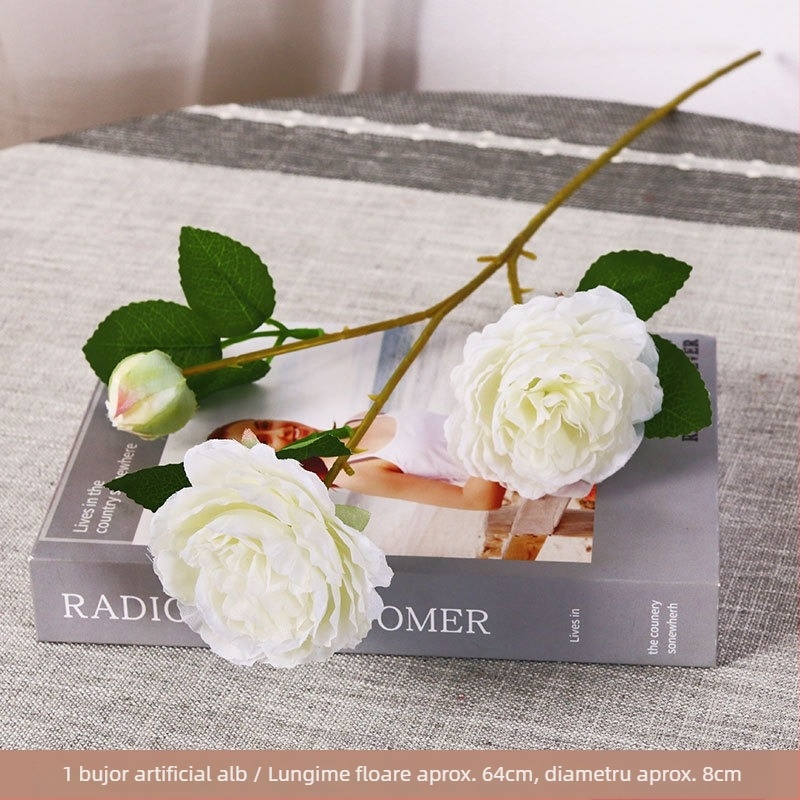 Buchet de bujori din mătase – flori artificiale pentru decor acasă și nunți