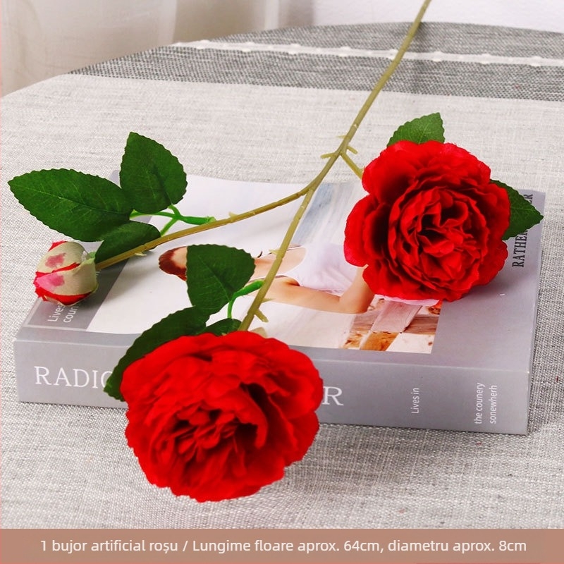 Buchet de bujori din mătase – flori artificiale pentru decor acasă și nunți