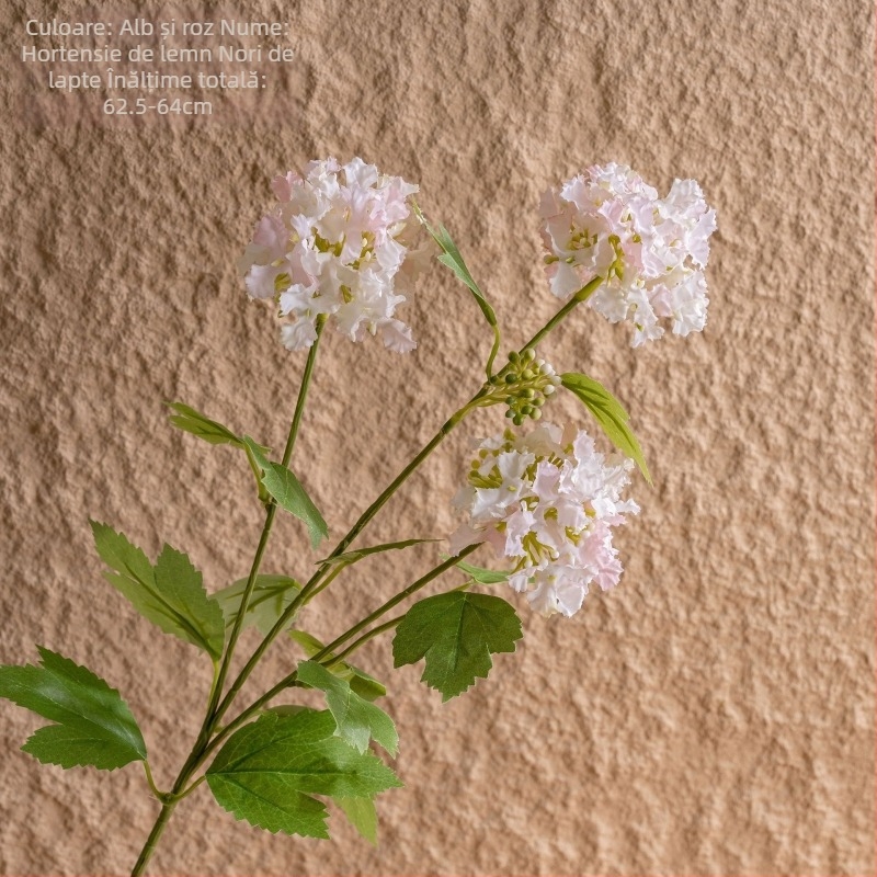 Hydrangea artificială în nuanțe lapte-alb, plante decorative pentru decorul nunții