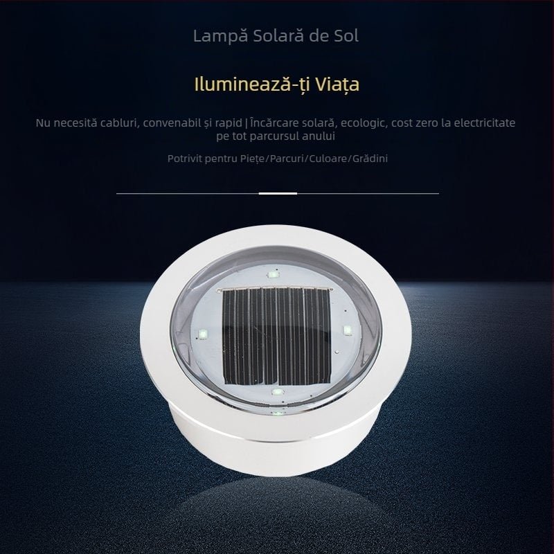 Lampă LED solară îngropată pentru exterior – iluminat peisagistic pentru piscină, gazon și spațiu public, IP68