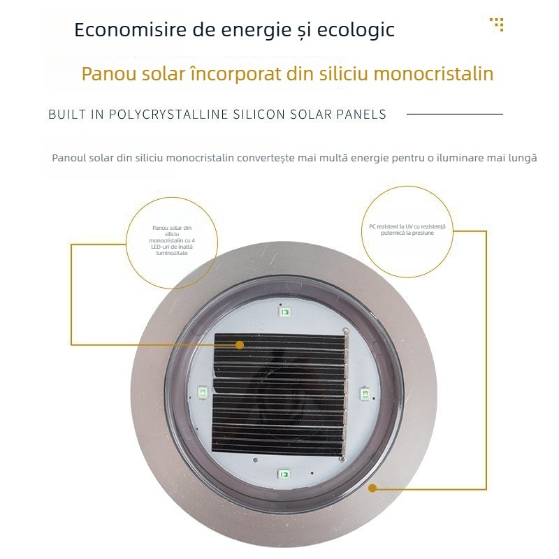 Lampă LED solară îngropată pentru exterior – iluminat peisagistic pentru piscină, gazon și spațiu public, IP68