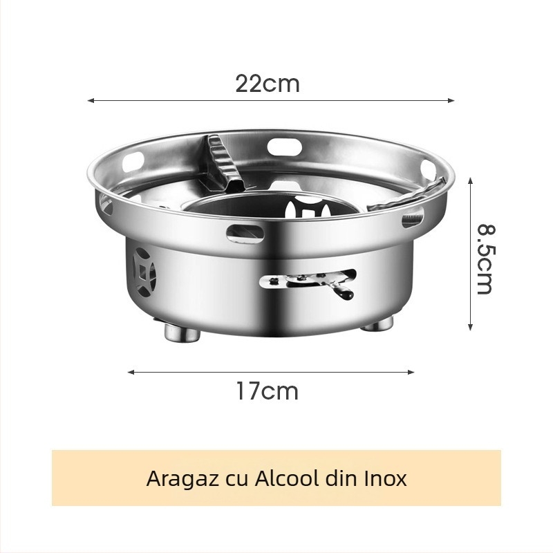 Aragaz din oțel inoxidabil pentru alcool, uz comercial în restaurante, arzător compact pentru hot pot, portabil și rezistent la vânt