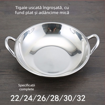 Vas din oțel inoxidabil cu fund plat, destinat uzului comercial în baruri; set compact pentru hot pot, dry pot și plită cu alcool.